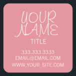 Adesivo Quadrado Morango Gelo Fraco Simples<br><div class="desc">Legal,  elegante e design mínimo. Gelo de Morango.</div>