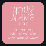 Adesivo Quadrado Morango Gelo Simples<br><div class="desc">Legal,  elegante e design mínimo. Gelo de Morango.</div>