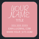 Adesivo Quadrado Morango Gelo Simples<br><div class="desc">Legal,  elegante e design mínimo. Gelo de Morango.</div>