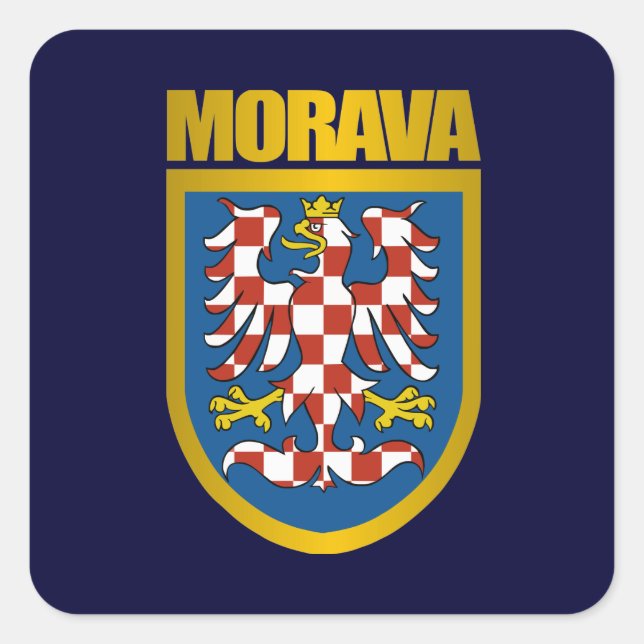 Adesivo Quadrado Morava (Morávia) Crest (Frente)