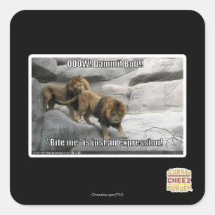 Adesivo Quadrado Morda-me é apenas uma expressão!