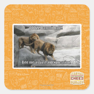 Adesivo Quadrado Morda-me é apenas uma expressão!