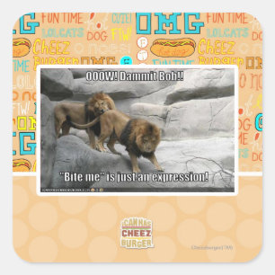 Adesivo Quadrado Morda-me é só uma expressão!