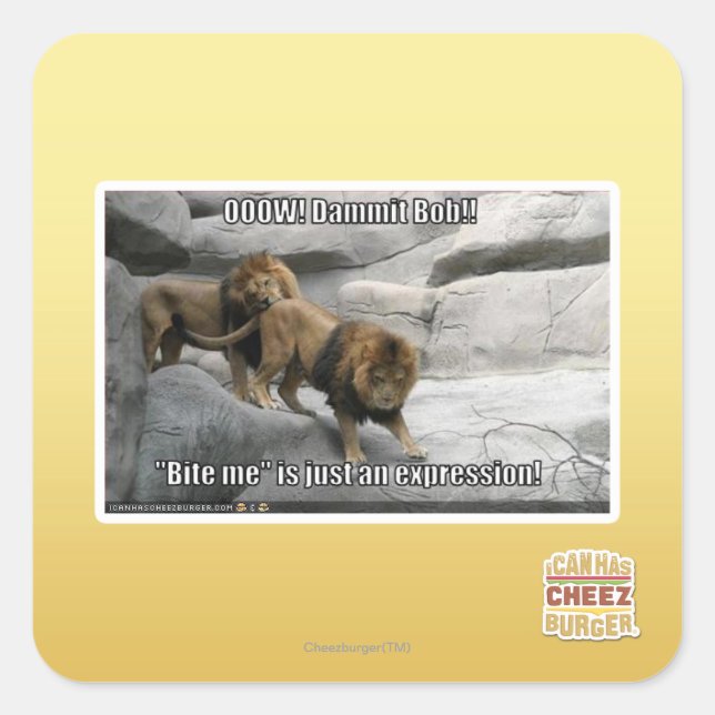 Adesivo Quadrado Morda-me é só uma expressão! (Frente)
