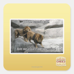 Adesivo Quadrado Morda-me é só uma expressão!