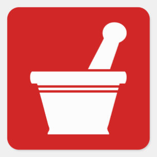 Adesivo Quadrado Mortar e Pestle