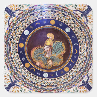 Adesivo Quadrado Mosaico Athena nos Museus Vaticanos