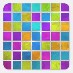 Adesivo Quadrado Mosaico de Joias Multicoloridas