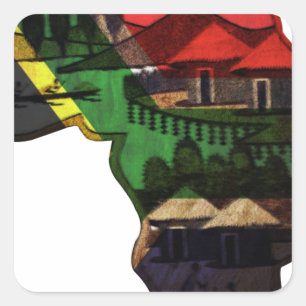 Adesivo Quadrado Mosaico Vibrante da África: Arte-Padrão Decorativa