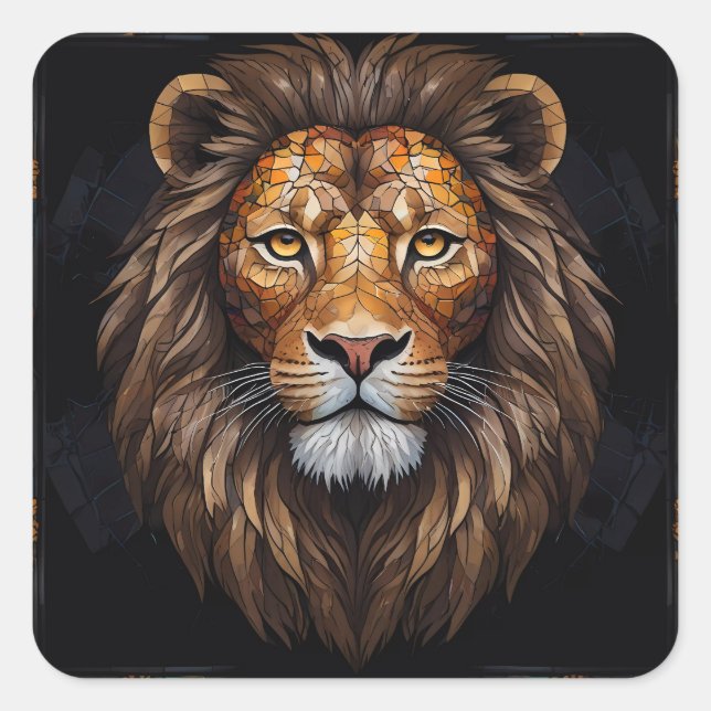 Adesivo Quadrado Mosaico Zebra Vibrante (Frente)