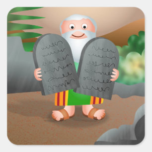 Adesivo Quadrado Moses e a história da bíblia de dez mandamentos