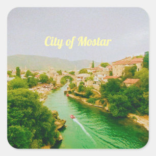 Adesivo Quadrado Mostar cidade - Bósnia e Herzegovina