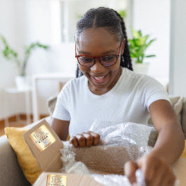 Adesivo Quadrado Mostre sua apreciação com 10% de Faux de código QR