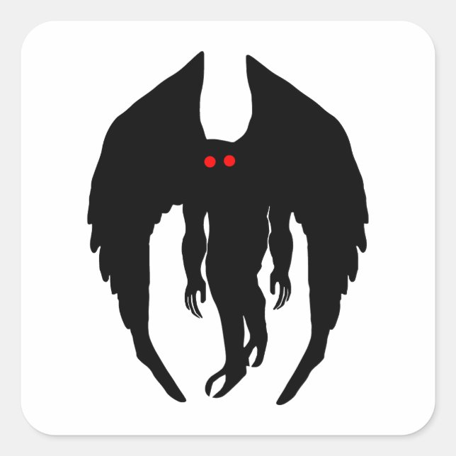 Adesivo Quadrado Mothman Cryptid (Frente)