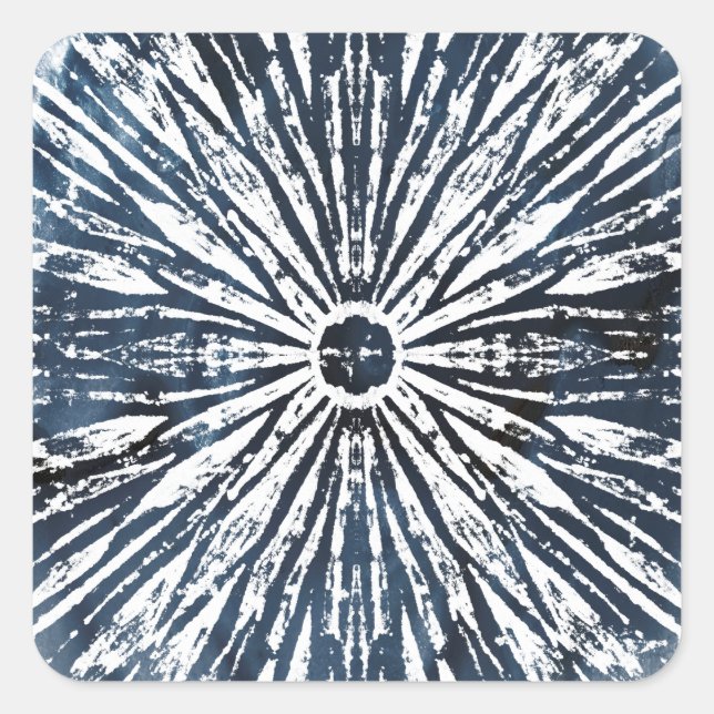 Adesivo Quadrado Motif Radial de Tinta Indigo (Frente)