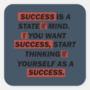 Adesivo Quadrado Motivação cita sucesso na vida