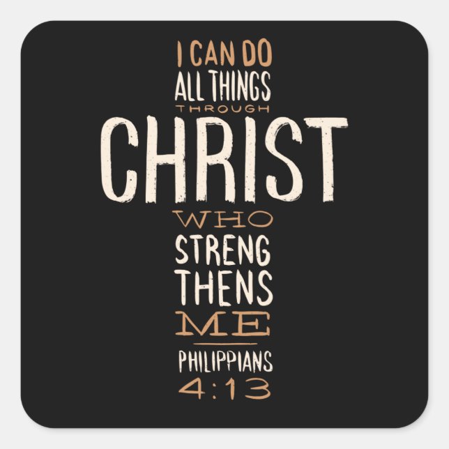 Adesivo Quadrado Motivação da citação da Bíblia Jesus do Cristo (Frente)