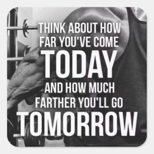 Adesivo Quadrado Motivação de Gym de Workout