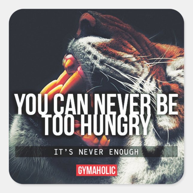 Adesivo Quadrado Motivação de Gym de Workout de malhação (Frente)