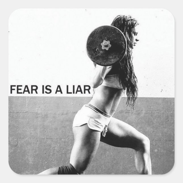 Adesivo Quadrado Motivação de Gym de Workout de malhação (Frente)