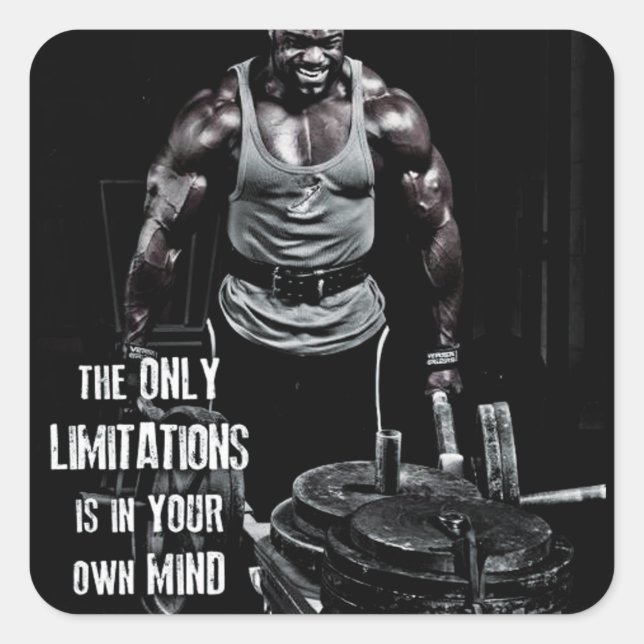 Adesivo Quadrado Motivação de Gym de Workout de malhação (Frente)