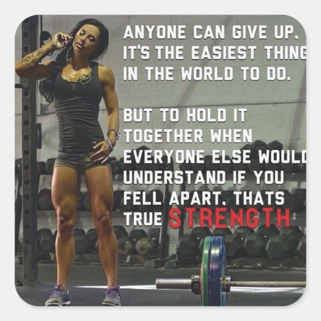 Adesivo Quadrado Motivação de malhação e Gym (Frente)