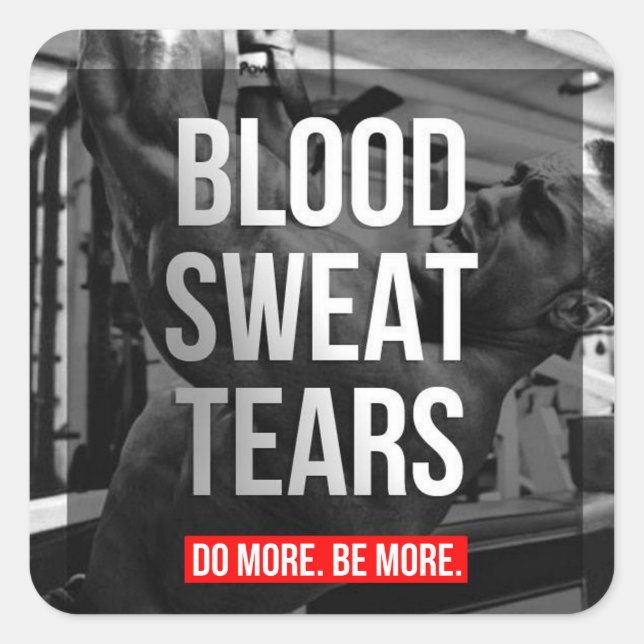 Adesivo Quadrado Motivação de Workout (Frente)