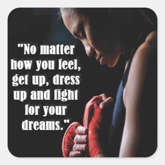 Adesivo Quadrado Motivação de Workout feminino (Frente)