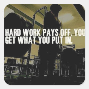 Adesivo Quadrado Motivação do Workout - Pagamento do Trabalho do Du