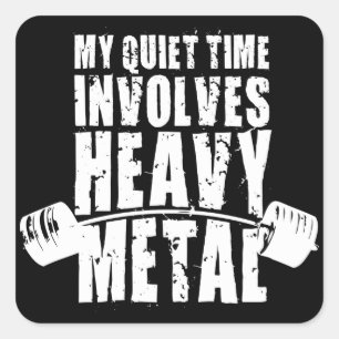 Adesivo Quadrado Motivação "Levantamento de Peso" - Metal Pesado