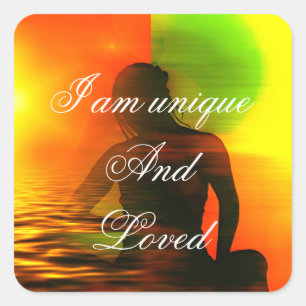 Adesivo Quadrado Motivação positiva da afirmação sobre o