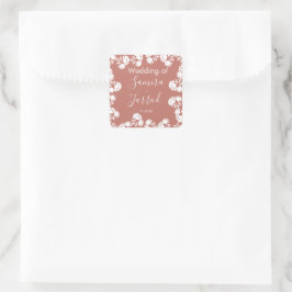 Adesivo Quadrado Motivo Floral Moderno Casamento Neutro