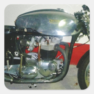 Adesivo Quadrado Motocicleta britânica Triton.