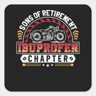 Adesivo Quadrado motocicleta engraçada, filho ou artrite, velhos ca