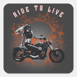 Adesivo Quadrado Motocicleta viaja