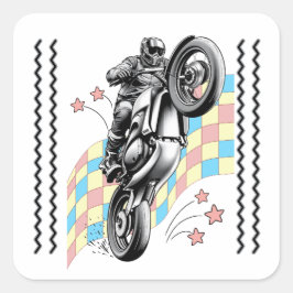 Adesivo Quadrado motociclista