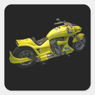 Adesivo Quadrado Motociclo Amarelo