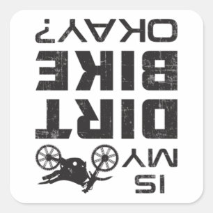 Adesivo Quadrado Motocross Dirt Bicicleta Engraçada Ideia de Prese