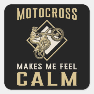 Adesivo Quadrado Motocross Dirt Bike Biker Mantém Calmo Engraçado