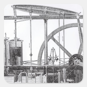 Adesivo Quadrado Motor de vapor