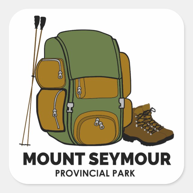 Adesivo Quadrado Mount Seymour Provincial Park Backpack (Frente)