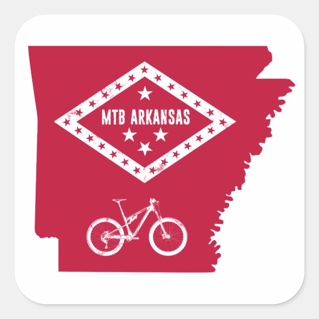 Adesivo Quadrado Mountain Bike Arkansas (Frente)