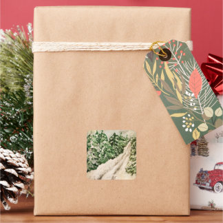 Adesivo Quadrado Mountain Road in Winter