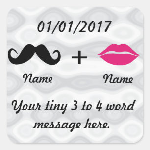 Adesivo Quadrado Moustache e lábios CustomizeABLEs