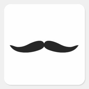 Adesivo Quadrado Moustache ou bigode preto engraçado