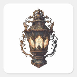 Adesivo Quadrado Móveis Antigos, Lâmpada De Vintagem, Estilo De Car