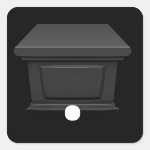 Adesivo Quadrado Móvel brilhante preto-cercado-pedestal