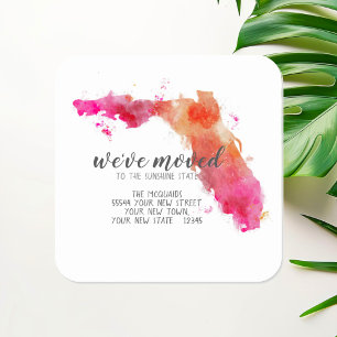 Adesivo Quadrado Movemos Watercolor Estado da Flórida