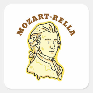 Adesivo Quadrado Mozart-rella Engraçado Música Engraçada Pun Sticke