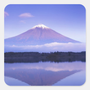 Adesivo Quadrado Mt. Fuji com Nuvem Lenticular, Lago Motosu,